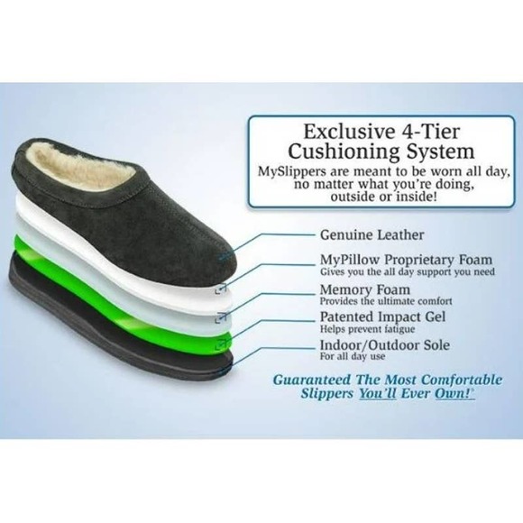 MYSLIPPERS Slip On Black Suede Faux Fur Lining 74019-11 ‎ Men's Size 10 - Picture 13 of 14